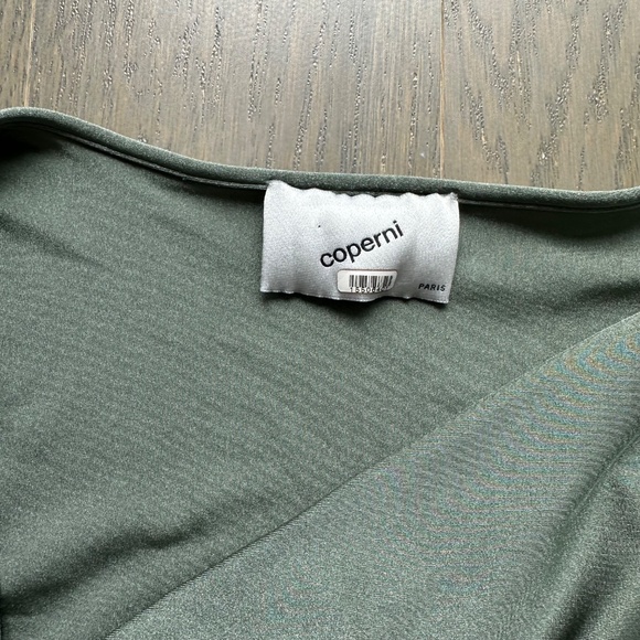 Coperni Cutout Sleeveless Asymmetrical Dress Gown Green Rose Flower - LARGE - Picture 4 of 11